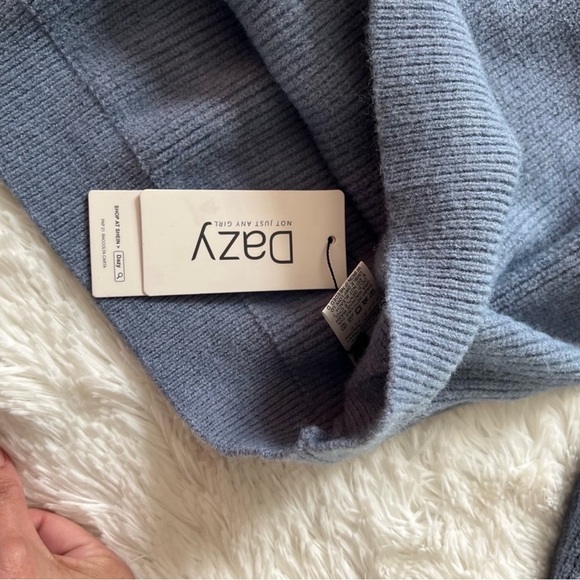 DAZY Men’s Half-Zip Knit Sweater - Baby Blue Mock Neck Pullover - NWT - XL - Picture 6 of 9